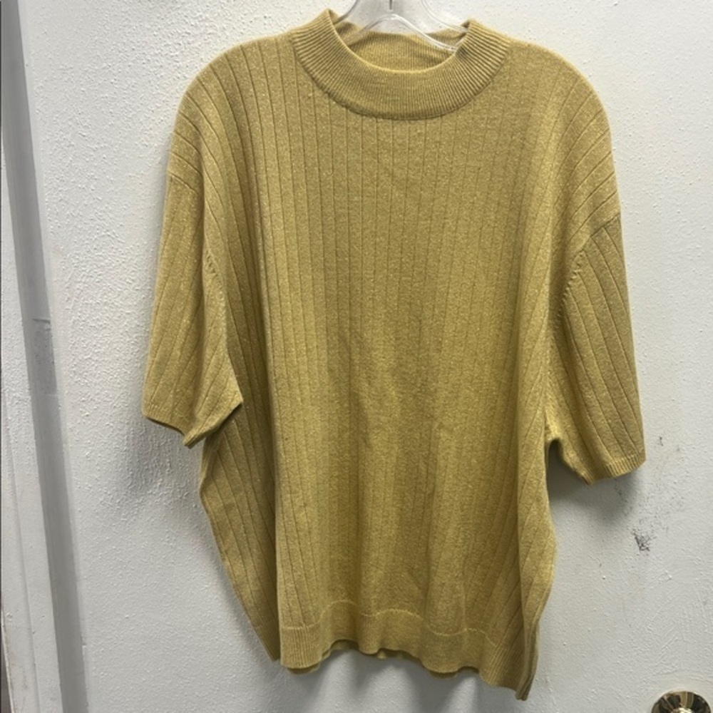Sag Harbor Women's Crewneck Sweater - Gold Shimmering
